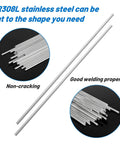 Stainless Steel TIG Welding Rod ER308L Filler Wire One Sixteenth Inch By Sixteen Inch Fifty Count One Pound Pack Low Splatter and High Corrosion Resistance