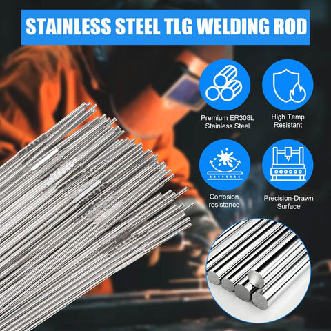 Stainless Steel TIG Welding Rods 50 Pack ER308L 1 By 16 Inch Filler Rod Low Splatter Enhanced Corrosion Resistance