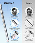 Pencil Tire Pressure Gauge 2 Pack With 16 Tire Caps Calibrated To ANSI B40.1 Grade B(2%), 10-50 PSI And 20-120 PSI Ranges, Stainless Steel Body
