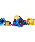 ✝️ 304 Stainless Steel Hexagonal Flange nut 10 Pieces Titanium Plated Flange Gold Plated blued nut M4M5M6M8M10 (PVD Blue Burning)