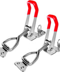 Heavy duty 304 stainless steel toggle clamp latch with 1320 lb holding capacity, adjustable fit and anti-slip handle, 2-pack