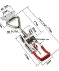 Toggle Latch Clamp 304 Stainless Steel Adjustable Latches With Lock Hole Heavy Duty Clamp 1320Lbs Holding Capacity dimensions