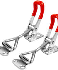 Durable 304 stainless steel toggle latch clamps offer secure, quick-release operation with a 330 lb holding capacity, front view.
