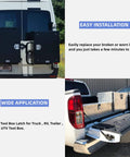 Stainless Steel Toolbox Lock With Gasket T Handle And Keys Durable 304 Stainless Steel Highly Polished RV Car Trailer Door Latch For Tool Box And Storage Compartments installed on vehicle storage compartments.