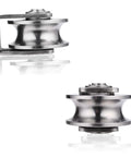Front and side view of 2pcs Heavy Duty Track Pulley, 304 Stainless Steel Translation Directional Roller for sliding door use, 25mm.
