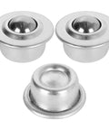 Front view of Sixteen Piece Five Eighth Inch Stainless Steel Ball Transfer Bearings Set With 360 Degree Rotation Universal Base Conveyor Rollers