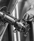 Five Piece Heavy Duty Single Pin Tri Clamp Ferrules Set 2 Inch Sanitary Stainless Steel 304 With Silicone Gaskets installed on brewery tank
