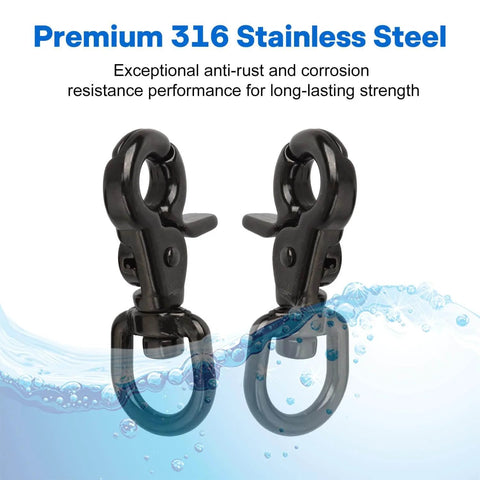 Heavy Duty Trigger Snap Hooks 2.65 Inch 5 Pack Stainless Steel 316 Lobster Claw Clasps with anti-rust and corrosion resistance