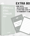 Man The Myth The Legend Monogram Stainless Steel Travel Tumbler box and bonus greeting card