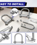 Stainless Steel U Bolts Kit Four Sets With Nuts, Plates And Washers, Heavy Duty U-Bolts 1-1/2 Inch Wide By 3-1/2 Inch Long, M8 Size
