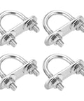 Premium 304 stainless steel U bolt kit with nuts, washers and frame plate, 4Set for 22mm pipes and M6 threads, 42mm