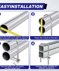 Installation steps for Stainless Steel U Bolts Kit Four Sets With Nuts, Plates And Washers, Heavy Duty U-Bolts on pipes.