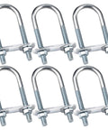 Durable stainless steel U bolts kit with 6 bolts, plate, 12 nuts and washers for secure pipe or conduit mounting, front view