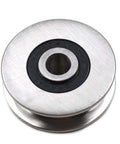 Stainless Steel Deep U Groove Ball Bearings Pulley Metal Pulley Wheel Bearings Wheel Wire Rope Pulley for Lifting Guide, 8mm/0.3" Inner Dia.