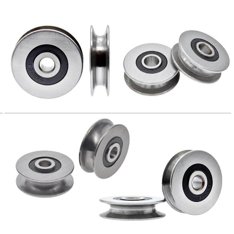 Stainless Steel Deep U-Groove Ball Bearing Pulley, Metal Pulley, Wheel Bearings, Wire Rope Pulley 8mm/0.3" Inner Dia,Outside 40mm Diameter