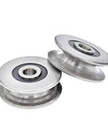 Stainless Steel Deep U Groove Ball Bearings Pulley Metal Pulley Wheel Bearings Wheel Wire Rope Pulley for Lifting Guide, 8mm/0.3" Inner Dia