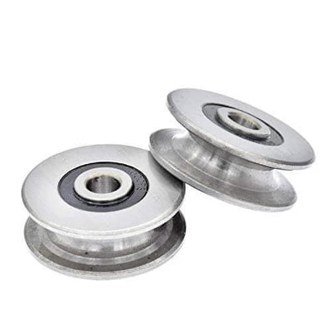 Stainless Steel Deep U Groove Ball Bearings Pulley Metal Pulley Wheel Bearings Wheel Wire Rope Pulley for Lifting Guide, 8mm/0.3" Inner Dia