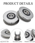 Stainless Steel Deep U-Groove Ball Bearing Pulley, Metal Pulley, Wheel Bearings, Wire Rope Pulley 8mm/0.3" Inner Dia, Outside 40mm Diameter