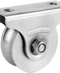 Pulley,Pulley Wheel, Pulley Wheel Clothes line Pulley U Groove Wheel Pulley Stainless Steel Pulley Block Super Silent Single Lifting Rope Pulley Roller Track Block for Wire Rope, side view