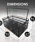 Stainless Steel Utensil Basket,Dishwasher , Flatware Basket, Kitchen, Countertop, Office, Camping, Outdoors, 4-Compartment, Black dimensions