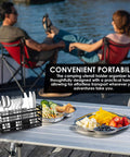 Stainless Steel Utensil Basket Dishwasher Flatware Basket Kitchen Camping 4-Compartment Black on outdoor table setting