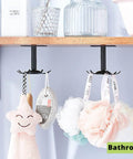 Utensil Hooks, 2 Pack Under Cabinet Utensil Rack Hangers 360 Rotatable Kitchen Utensil Hooks Stainless Steel Top Mounted with 6 Rotatable Claws