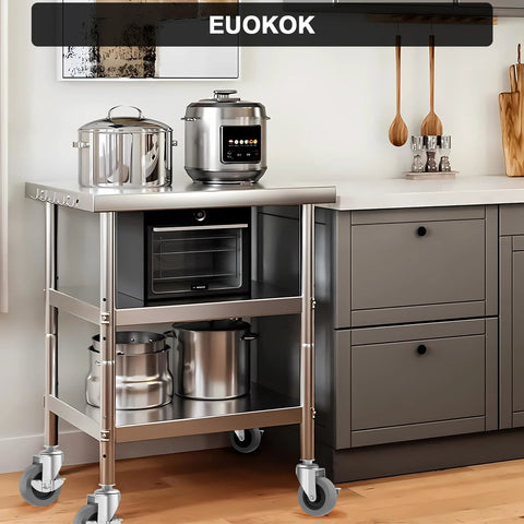 Utility cart in kitchen with stainless steel appliances and 3 Inch Expanding Stem Caster Wheels Set Of Four With Side Brake For Utility Carts Shopping Carts And Furniture Legs Heavy Duty Replacement Wheels Fits Three Quarter Inch And Seven Eighth Inch Round Tube Diameters Includes Wrench Nuts Washers And Rubber.