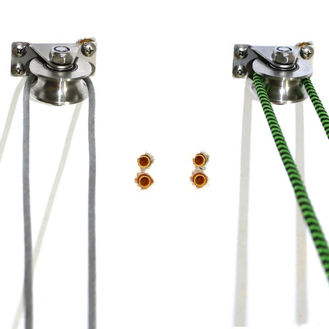 Stainless Steel Pulley Block Single Wheel Swivel Lifting Rope Pulley Block with Mounting Screws and Expansion Pipes for Wire Rope, V Groove Type