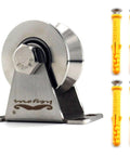 Stainless Steel Pulley Block Single Wheel Swivel Lifting Rope Pulley Block with Mounting Screws and Expansion Pipes for Wire Rope, V Groove Type