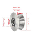 Sliding Gate Wheel Stainless Steel V Groove Wheel Heavy Duty Conveyor Rollers Industrial Caster Ball Bearing Pulley with dimensions.