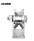 2 Pack 2 Inch V Groove Wheel Pulley, 304 Stainless Steel Silent Pulley Block, Heavy Duty Caster Wheels Sliding Gate Rollers