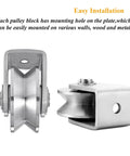 V Groove Wheel Stainless Steel Heavy Duty Wire Rope Pulley Block Sliding Gate Rollers with double bearing plate and mounting holes