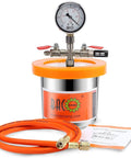 1.2 Quart Stainless Steel Vacuum Chamber Kit For Resin Degassing And Epoxy Casting With Acrylic Lid, 5.7 Inch ID By 3.9 Inch H, BACOENG