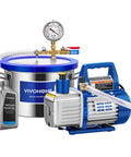 1.5 Gallon Stainless Steel Vacuum Chamber With Pump Degassing Kit Including 3.5 CFM 1/4 HP Single Stage Vacuum Pump And Oil for shop use