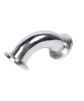 Stainless steel KF vacuum elbow fitting for tight spaces.