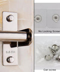 Close-up of stainless steel wall mount with screws for Kitchen Sliding Hooks, Stainless Steel Hanging Rack 304 grade.