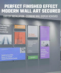 Office wall displaying mounted signs using 12 Pack Stainless Steel Standoff Screws With Wall Anchors And Rubber Pads For Sign Mounting