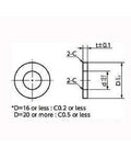 Diagram showing dimensions of 10-Pack SWAS-5-10-1-AW NBK Stainless Steel Adjust Metal Washer -Made in Japan-.