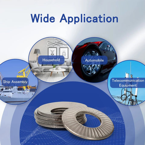 220 Pcs Metric M3 To M10 Stainless Conical Knurled Spring And Belleville Washers for diverse applications, including automotive and household.