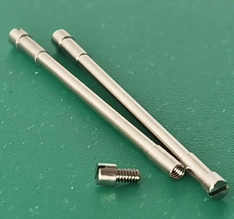 Stainless steel watch link repair kit for Blancpain X Swatch Fifty Fathoms lugs with screw tube bar and hex key components.