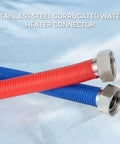 48 Inch Flexible Stainless Steel Corrugated Water Heater Connector Three Quarter Inch FIP To Three Quarter Inch FIP