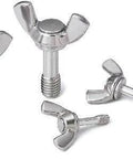 NBK Japan KWBS-21-M5-20-SC Wing Knob - Captive Mechanism, stainless steel, assorted angles, showcasing captive design.