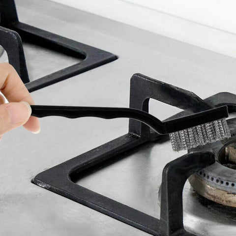 15 Pcs Mini Stainless Steel Wire Brush Set cleaning stove with curved handle for rust removal