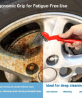 3-Pack 7" Stainless Steel Wire Brushes - 40% Denser Than Standard Brushes - removing rust from car wheel rim
