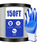 1/4" Stainless Steel Cable,7x19 Strand Aircraft Wire Rope,Cable for Heavy Duty Applications,Outdoor Pulley Cables,Deck Railing with Gloves,Breaking Strength 6400 Ibs,150FT spool with gloves