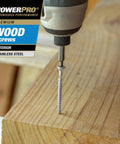 Drill driving #8 x 1-1/4 Stainless Steel Wood Screws into wood, Premium Marine Grade 305 Exterior Screws for decking.