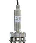 Stainless steel sludge transducer for level monitoring in reservoirs with BirdCage protector and 40 ft cable.
