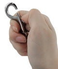 Hand holding Stainless Steel Swivel Eye Bolt Flagpole Snap Hook 4 Pack For Rope And Outdoor Use, Flag Clips, Carabiner, Dog Chain