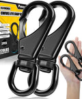Two Pieces 4.6 Inch Stainless Steel Swivel Eye Snaps 220 Lbs Capacity Heavy Duty Flag Clips shown with packaging and in hand
