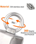 Close-up of 304 stainless steel Swivel Pulley Block With Bearing Inside showing 360 degree rotation feature